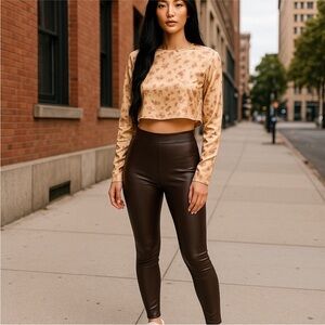 Zara Floral Cropped Satin Top NWT